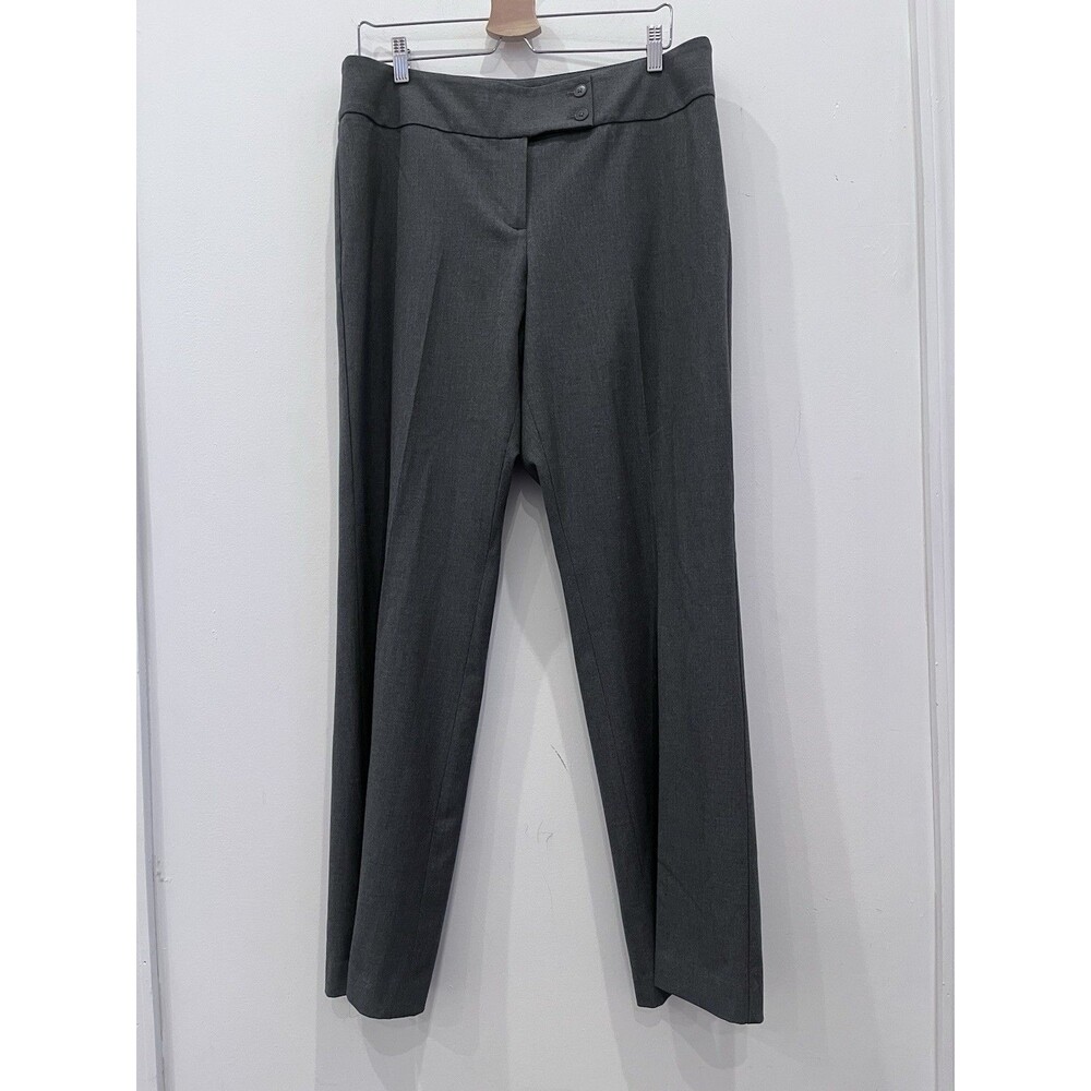 Talbots Women's Curvy Fit Gray Dress Pants Size 12 Straight Leg Career Office
